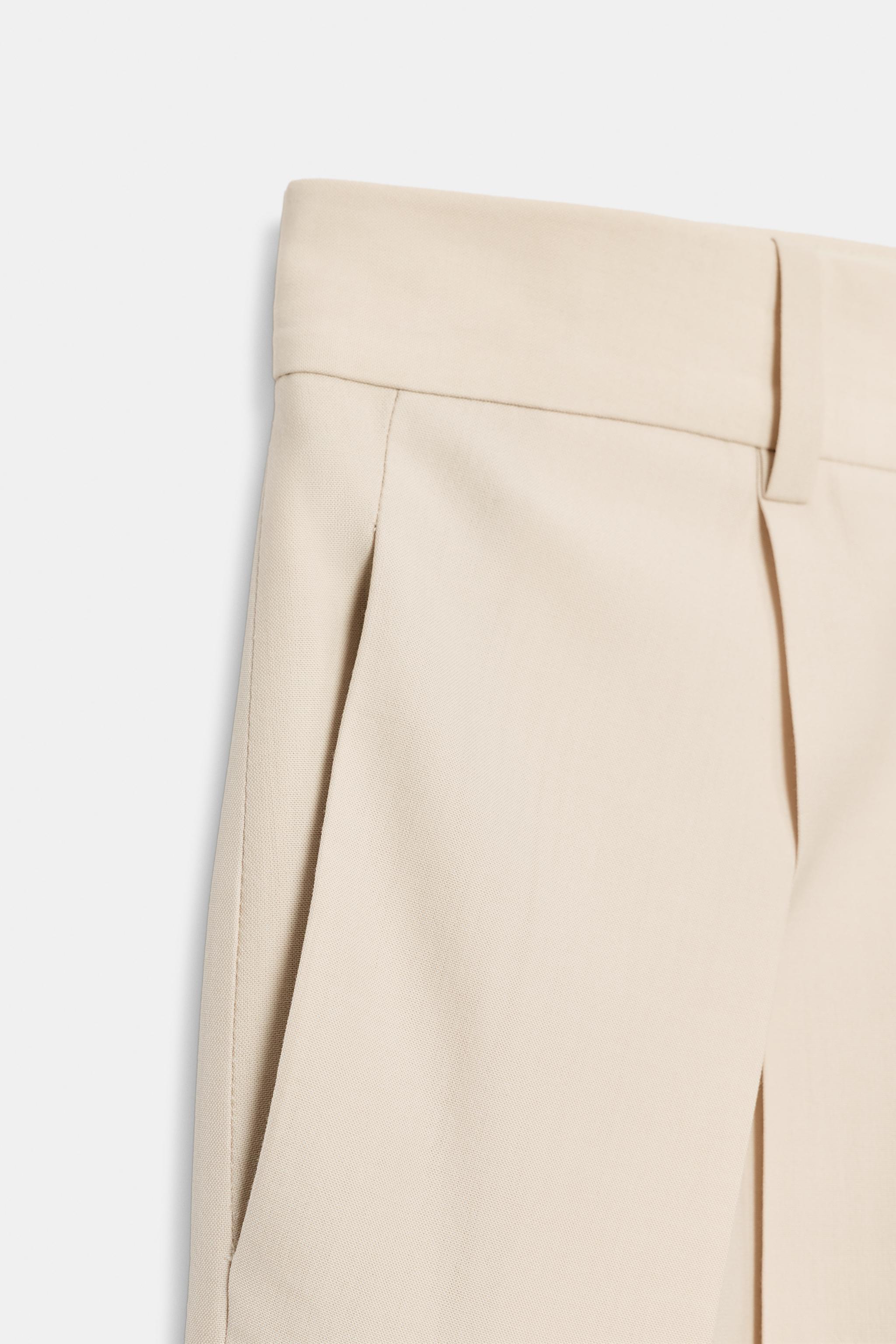 PLEATED WOOL BLEND SHORTS ZW COLLECTION LIMITED EDITION